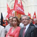 François Bonneau, au centre, lors de la manif de jeudi soir à Orléans.