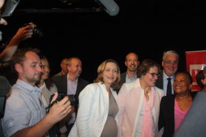 La ministre avec les deux candidtes Corinne Leveleux-Teixeira et Carole Canette.