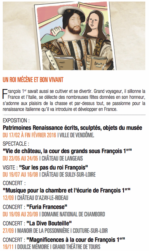 françois 1er programme