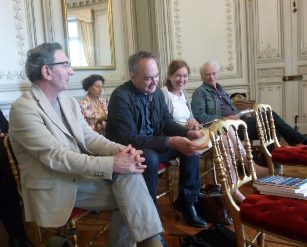 De gauche à droite: Emmanuel Blas de Robles, Hervé Le Tellier, Fabienne Jacob, Jean-Pierre Cannet. Photo ©J.- d. B.