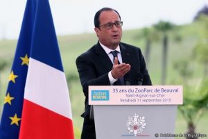François Hollande lors de son déplacement dans la région en 2015.