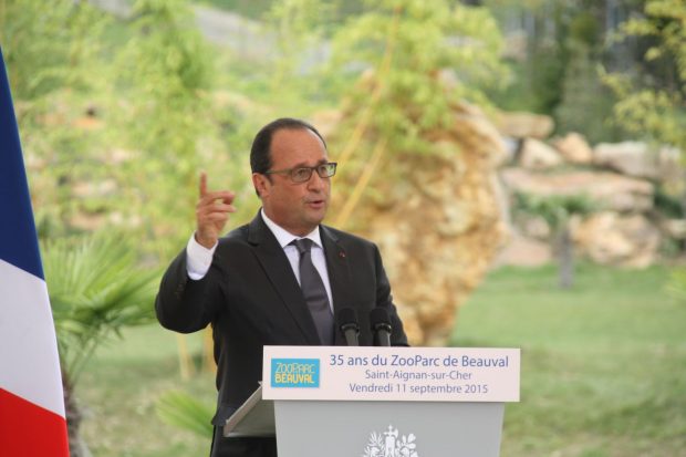 François Hollande lors du'ne visite en Loir-et-Cher