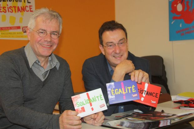 Marc Brynhole, conseiller régional Front de gauche sortant et cherf de file Loiret et Alain Gabillet (MRC) candidat en Indre-et-Loire.
