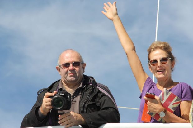 Jean-Luc Bouland au cours de la croisière au large du mont Athos.