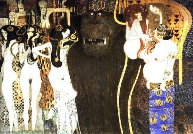 Détail de la fresque: les Puissances Hostiles Gustav Klimt