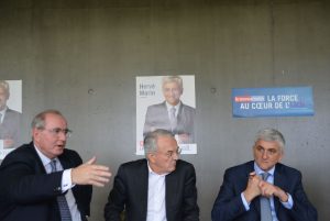 Maurice Leroy (à gauche) avec Jean Arthuis et Hervé Morin.