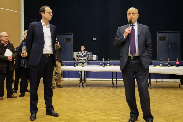 Matthieu Schlesinger, lors de la venue d'Alain Juppé à Olivet.