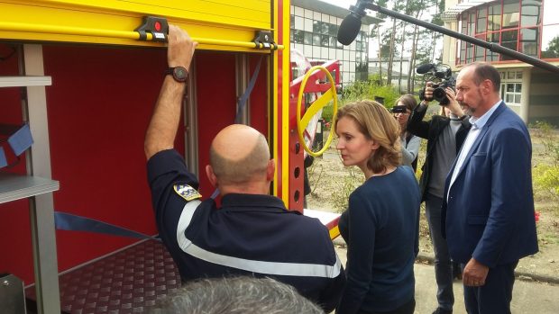 Nathalie Koscisko-Morizet en visite chez les pompiers du SDIS du Loiret.