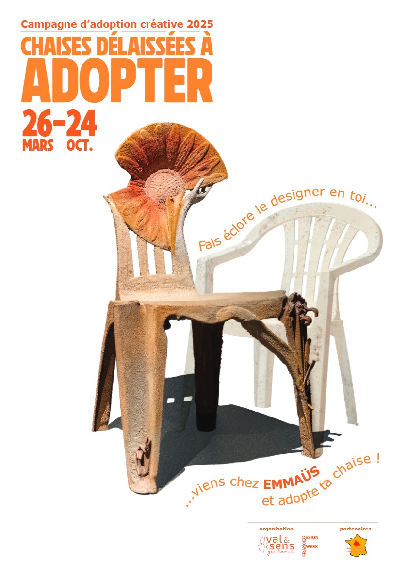 Cette chaise a été créée par le plasticien Jean-Luc Jérôme, parrain de cette édition. Crédit : Visuel officiel de l'association Valesens à l'origine de ce projet.