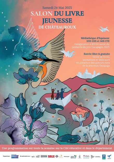 Affiche salon du livre Escapages 2025 à Châteauroux